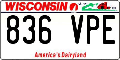 WI license plate 836VPE