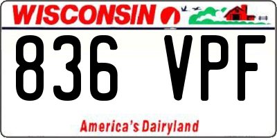 WI license plate 836VPF