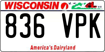 WI license plate 836VPK