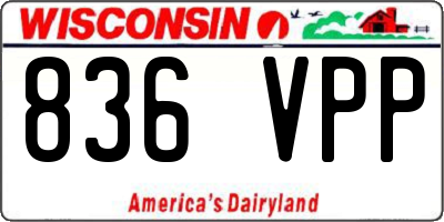 WI license plate 836VPP