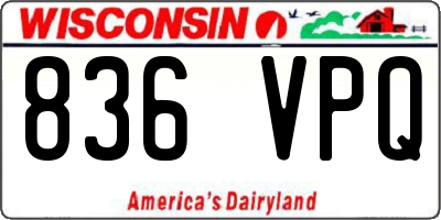 WI license plate 836VPQ