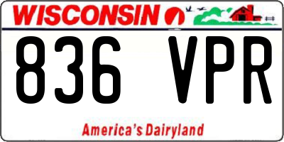 WI license plate 836VPR