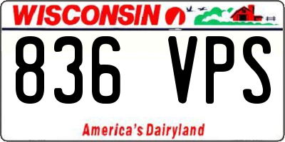 WI license plate 836VPS