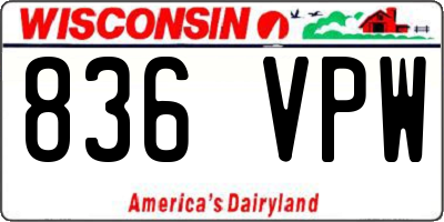 WI license plate 836VPW
