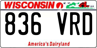 WI license plate 836VRD