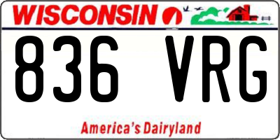 WI license plate 836VRG