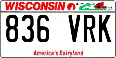 WI license plate 836VRK