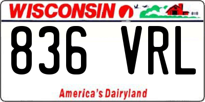 WI license plate 836VRL