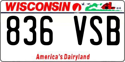 WI license plate 836VSB
