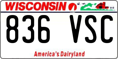 WI license plate 836VSC