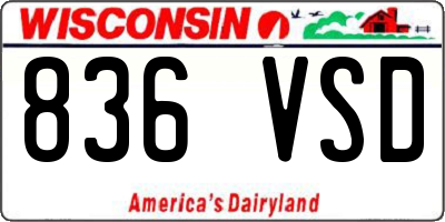 WI license plate 836VSD