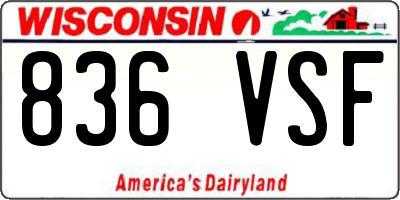 WI license plate 836VSF