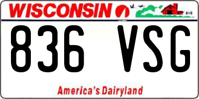 WI license plate 836VSG