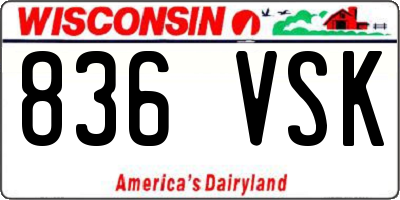 WI license plate 836VSK