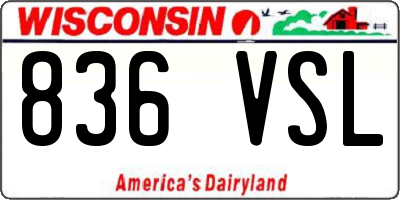 WI license plate 836VSL