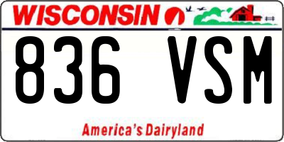 WI license plate 836VSM