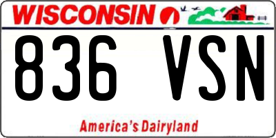 WI license plate 836VSN
