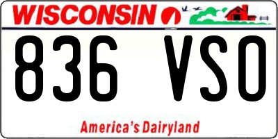 WI license plate 836VSO