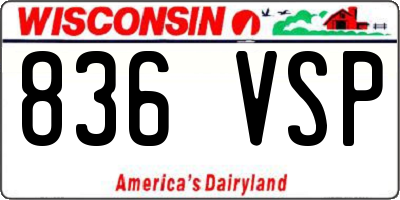 WI license plate 836VSP