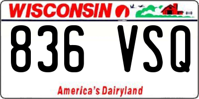 WI license plate 836VSQ