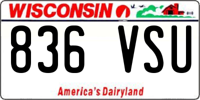 WI license plate 836VSU