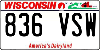 WI license plate 836VSW
