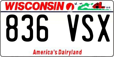 WI license plate 836VSX