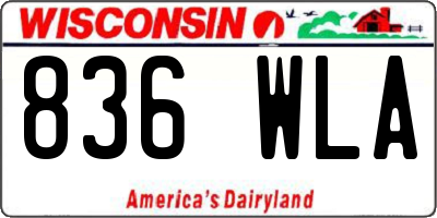 WI license plate 836WLA