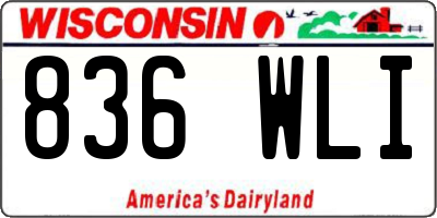 WI license plate 836WLI