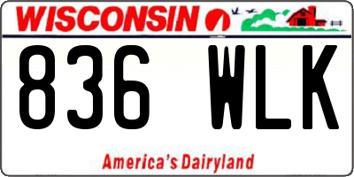WI license plate 836WLK