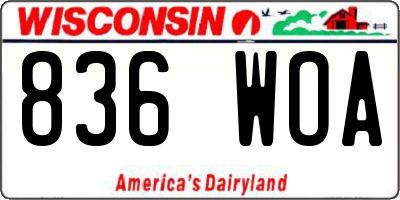 WI license plate 836WOA