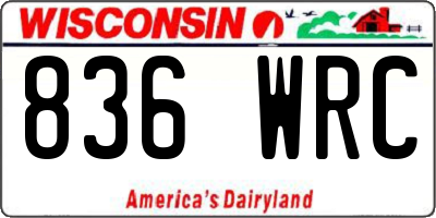 WI license plate 836WRC