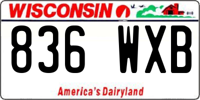 WI license plate 836WXB