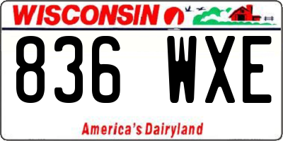 WI license plate 836WXE
