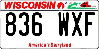 WI license plate 836WXF
