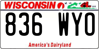 WI license plate 836WYO