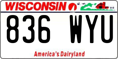WI license plate 836WYU