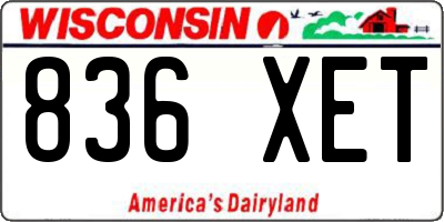WI license plate 836XET