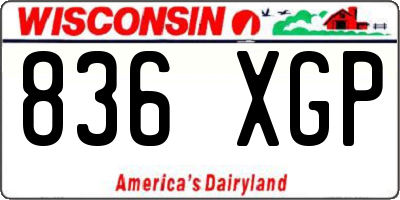 WI license plate 836XGP