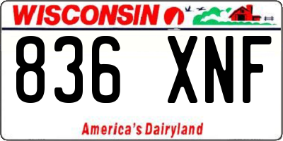 WI license plate 836XNF