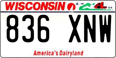 WI license plate 836XNW