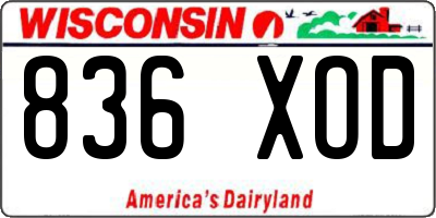 WI license plate 836XOD