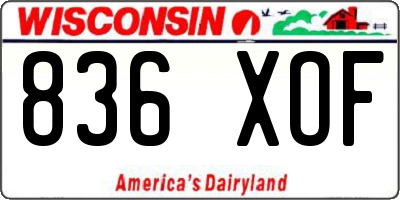 WI license plate 836XOF