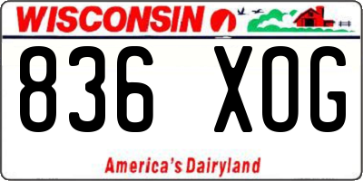 WI license plate 836XOG