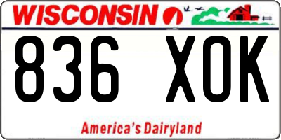 WI license plate 836XOK
