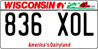WI license plate 836XOL