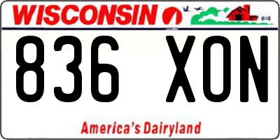 WI license plate 836XON