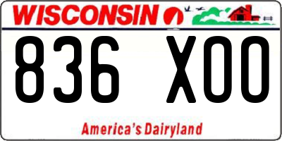 WI license plate 836XOO
