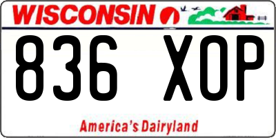 WI license plate 836XOP