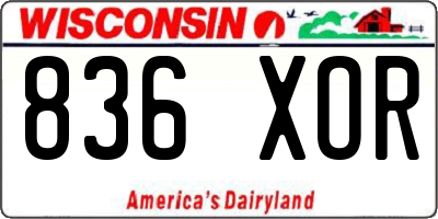 WI license plate 836XOR